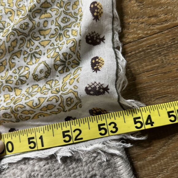 Ann Taylor Extra Large Scarf Pareo Wrap Sarong Shawl 53"x53" Pineapple Fringe - Picture 5 of 6